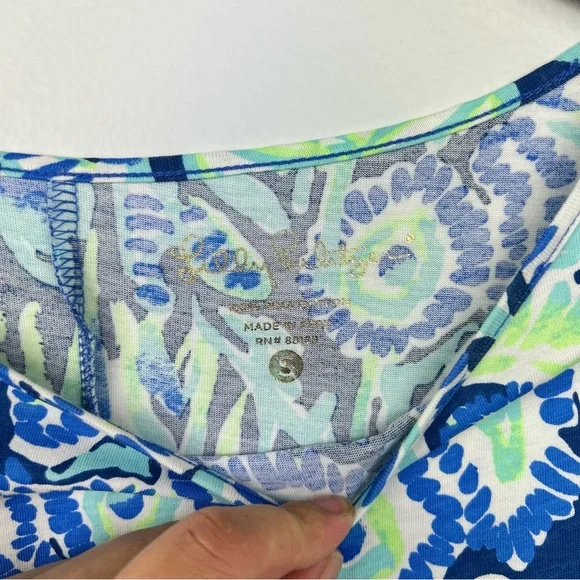 Lilly Pulitzer pima cotton 3/4 sleeve Marlowe dress Women's size S indigo sunset - Picture 11 of 14